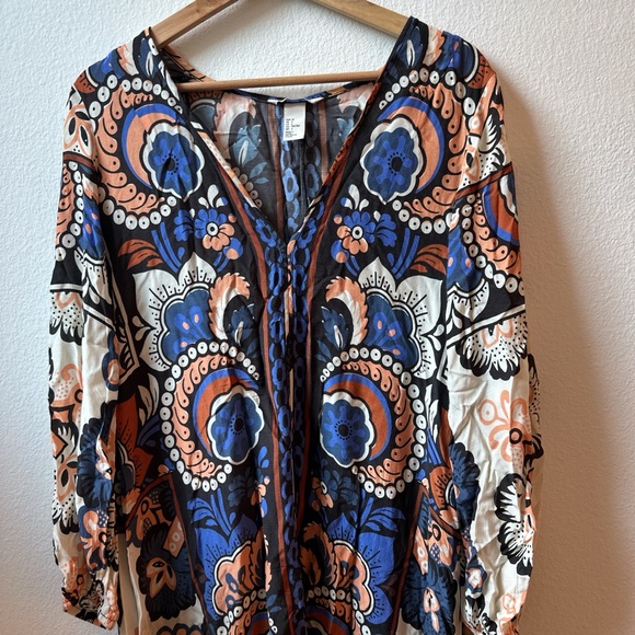 Long dress made in Turquia . Long, flowy, multi-coloured boho maxi dress - Picture 3 of 10